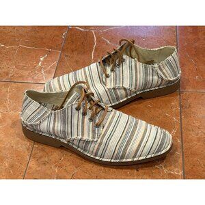 SPERRY TOP-SIDERS COASTAL STRIPED CANVAS WNGTIP OXFORDS MEN 12 M SHOES EUC